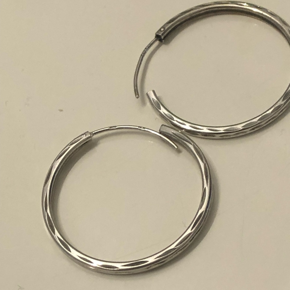 Sterling silver earrings large hoops